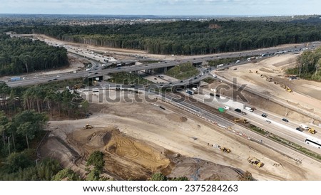 M25 Junction 10 with A3 during the Highways England improvements - October 2023 