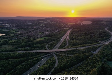 M25 Motorway Ariel View Road