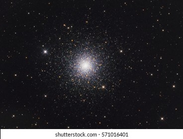 M3 or NGC 5272 is the bright and large globular cluster in the Northern constellation Canes Venatici taken with telescope and CCD camera - Powered by Shutterstock