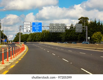 M4 Motorway To Galway From Dublin, Ireland.