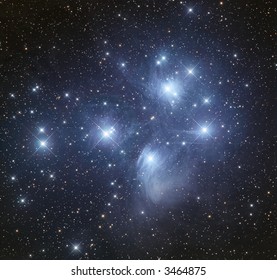 M45 The Pleiads Open Cluster In Taurus