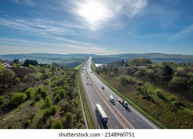 M62 Motorway , Lancashire-England - 21.04.2022 - View of the M62 motorway looking East towards Huddersfield
