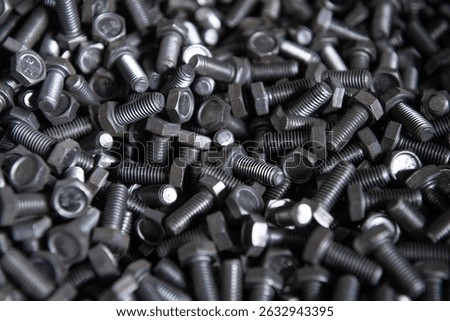 M8 threaded bolts. Closeup view.