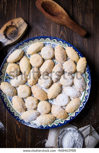 Maamoul Klecha Arabic Homemade Cookies Filled Arkivfoto (red