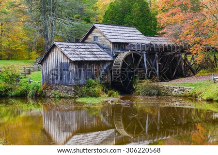 Mabry Mill in Autumn - Blue Ridge Parkway, Virginia USA
