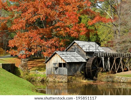 Mabry Mill, a restored gristmill on the Blue Ridge Parkway in Virginia