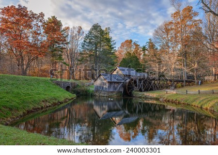 Mabry Mill, a restored gristmill on the Blue Ridge Parkway in Virginia