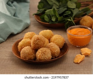 Mac And Cheese Balls Served On A Plate