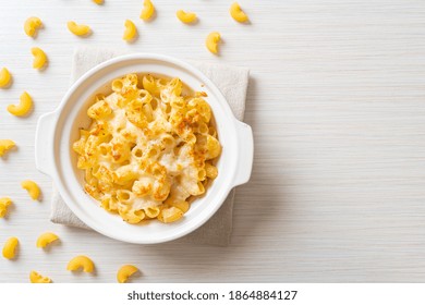 Mac And Cheese, Macaroni Pasta In Cheesy Sauce - American Style