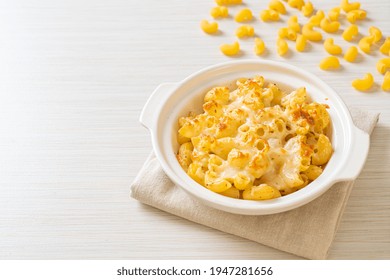 Mac And Cheese, Macaroni Pasta In Cheesy Sauce - American Style