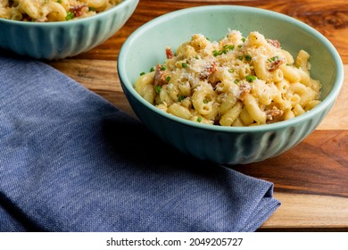 Mac N Cheese. Macaroni Mixed With Melted Cheddar Cheese, Grilled Cajun Shrimp, Crispy Bacon, Jalapeños, Spicy Corn Salsa, And Cilantro. Classic American Bar Appetizer, Loaded Mac N Cheese.