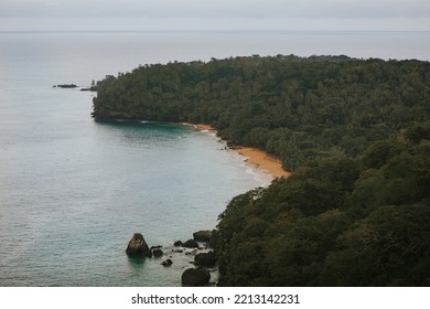 Macaco Beach From High View Point In Principe Island, São Tomé