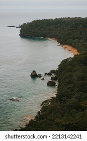 Macaco Beach From High View Point In Principe Island, São Tomé