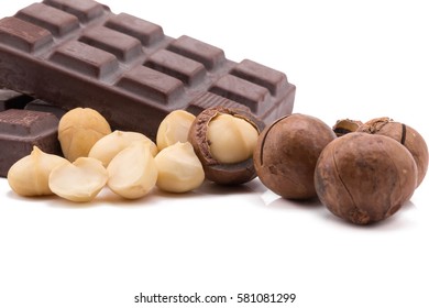 macadamia and dark chocolate isolated on white background - Powered by Shutterstock