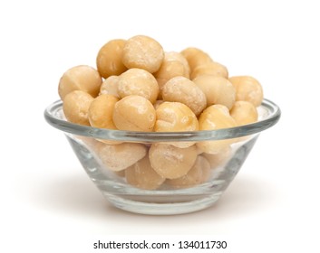 Macadamia Nuts Isolated On White Background