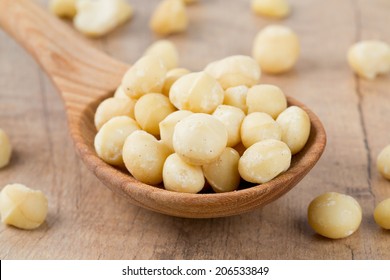 Macadamia Nuts In A Spoon