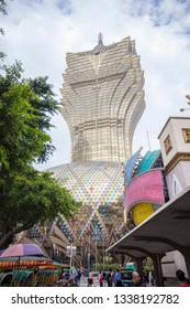 Macao, China - 3 February 2019:Macau New Portuguese Hotel Building. The New Portuguese-Beijing Casino Was Inaugurated On February 11, 2007, And Opened By The Chief Executive Of Macau, Ho Ho-bak.