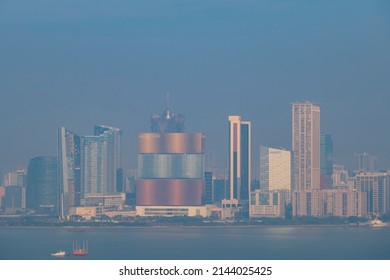 Macao, DEC 31 2016 - High angle view of the Macao skyline
