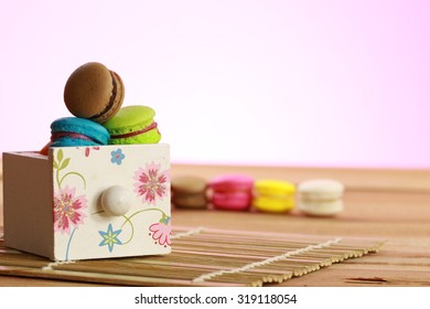 Macaron In Highest Drawer As Concept