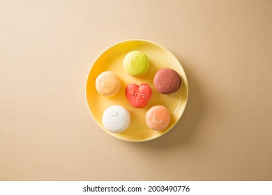 macaron on table, cafe menu