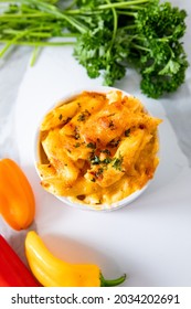 Macaroni And Cheese In Ramekin Dish From Above #2