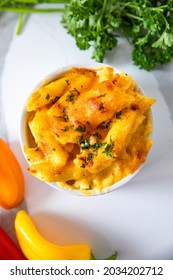 Macaroni And Cheese In Ramekin Dish From Above #1