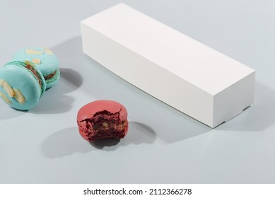 Macarons In Gift Box Mockup On A Light Background