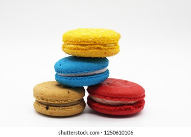 macarons on white background