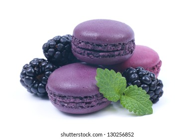 Macaroons With Blackberries