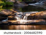 MacArthur Falls Bancroft Ontario Canada in summer , scenic and calming 