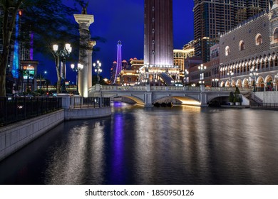 Macau: 22nd June 2019: Beautiful View Of The Venetian Hotel And Eiffel Tower.