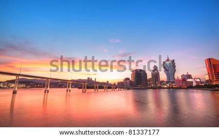 Macau city sunset moment