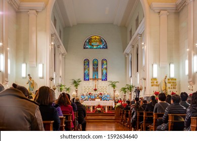 Macau, DEC 24: Christmas Mass Event Of The Nativity Of Our Lady Church On DEC 24, 2019 At Macau, China