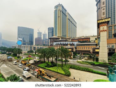 Macau Sands Cotai Central Casino Luxury Resort On Cotai Strip In Macao, China.