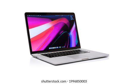 MacBook Pro M1 15-inch Apple with Retina display ios 11.4. processor designed by Apple Inc.June 25, 2021, Thailand, Bangkok