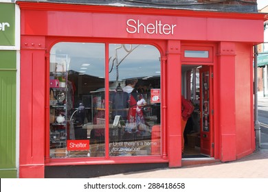 Macclesfield,UK - May 28th 2015: Charity Shops Are More Popular Than Even On The High Streets Of English Town.  Shelter Which Supports Homeless People In The UK Operates A Chain Of Stores.