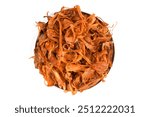 Mace spices, nutmeg flowers. Mace spice background, many flower of javitri, top view. indian spices in market. Mace - dried net-like covering of the shell of the seed of nutmeg (Myristica fragrans).