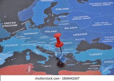 Macedonia Map On Map Of Europe