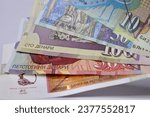 Macedonian denar. Business background. Macedonian money.