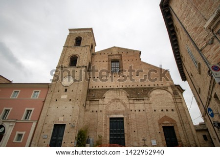 Macerata Cathedral, a Renaissance-style, Roman Catholic cathedral dedicated to the St Julian in the town of Macerata, region of Marche, Italy. Imagine de stoc © 
