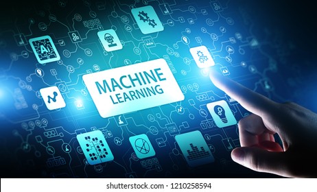 Machine Deep learning algorithms, Artificial intelligence (AI), Automation and modern technology in business as concept. - Shutterstock ID 1210258594