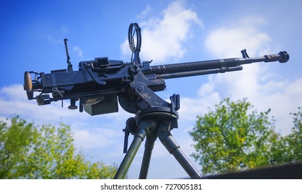 The Machine Gun DShK Against The Sky.