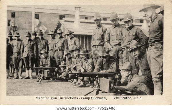 Machine Gun Instructions Early 1900s Wwi Stock Photo 79612486 ...