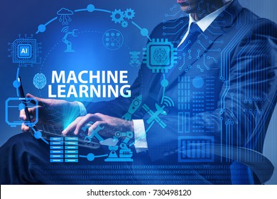 Machine learning concept with man - Shutterstock ID 730498120