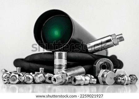 Machine lubrication nipple, Precision coupler, Grease, Grease hose and fitting, White Background