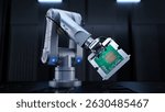 A machine robot with a microchip