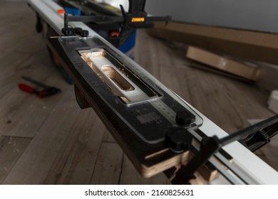 Machine Template For Inserting Locks In The Door. Repair, Construction And Interior Design.