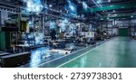Machine tools and digital technology concept
