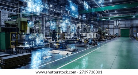 Machine tools and digital technology concept