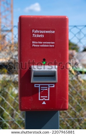 Machine for validating Deutsche Bahn tickets.